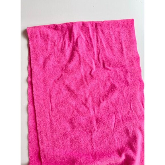ACNE STUDIOS Canada Narrow Fluo Pink 100% Wool Fringe Rectangle Scarf - Picture 5 of 12